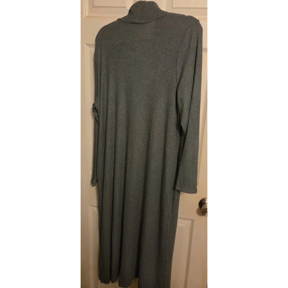 Lisa Rinna Collection Knit Open-Front Cardigan Gray Large Size - Picture 4 of 4